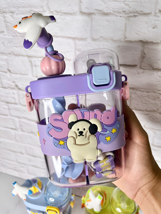 قمقمه کودک دو حالته مدل حیوانات با اسپینر رنگارنگ و بادوام