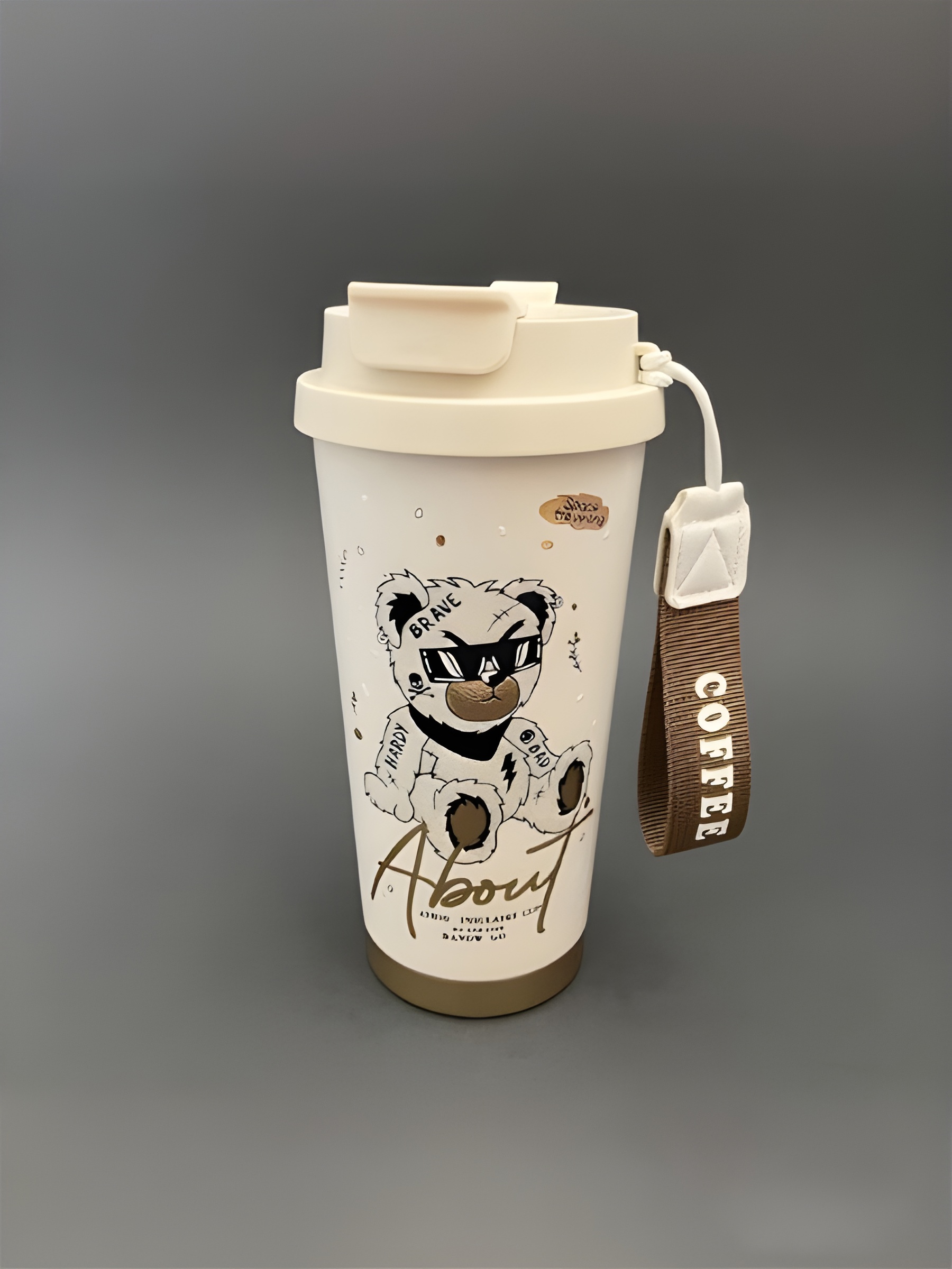 ماگ فانتزی خرسی با درب دو حالته و طراحی بامزه