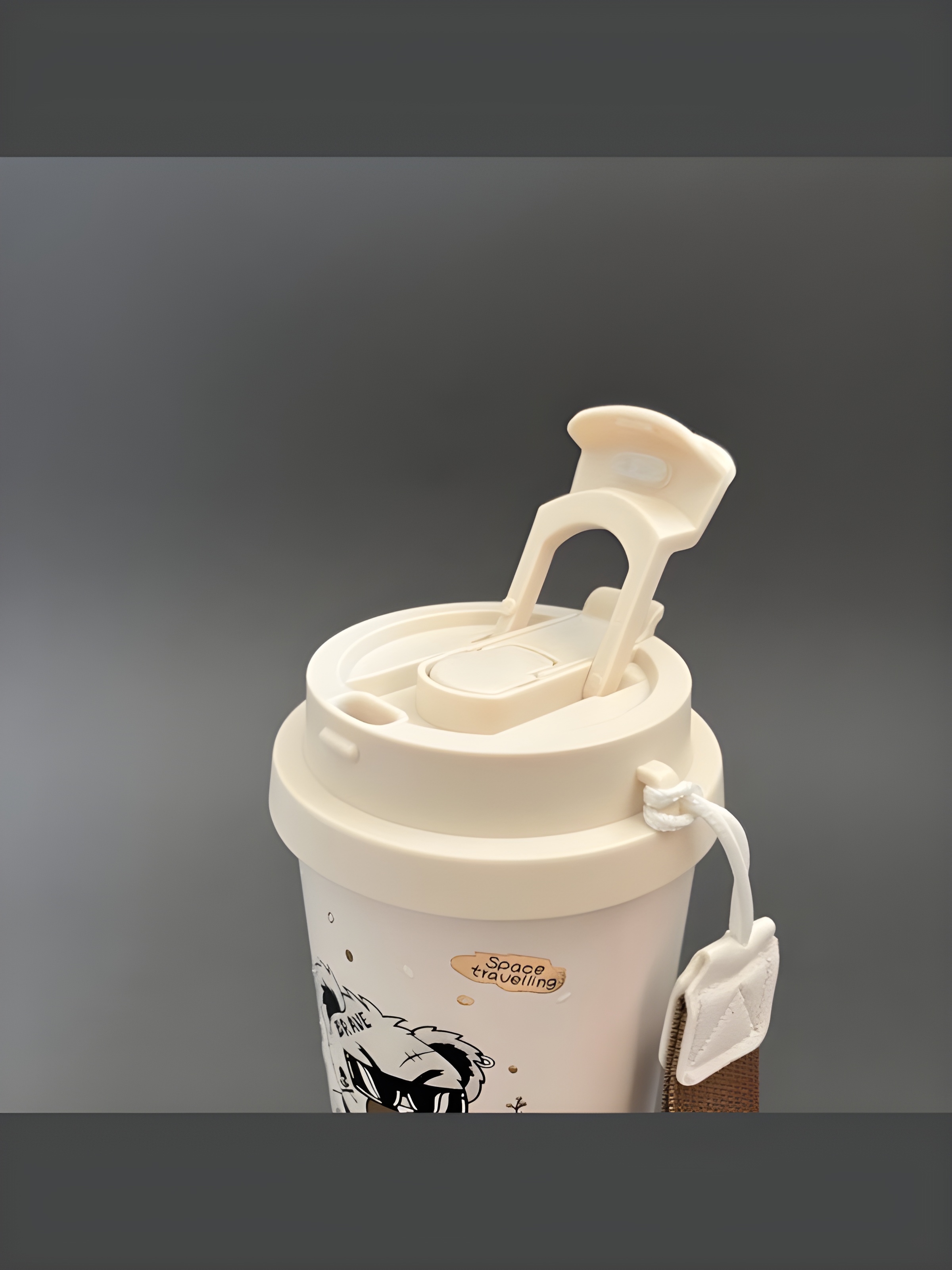 تراول ماگ فانتزی با طراحی خرس جذاب و دسته ارگونومیک