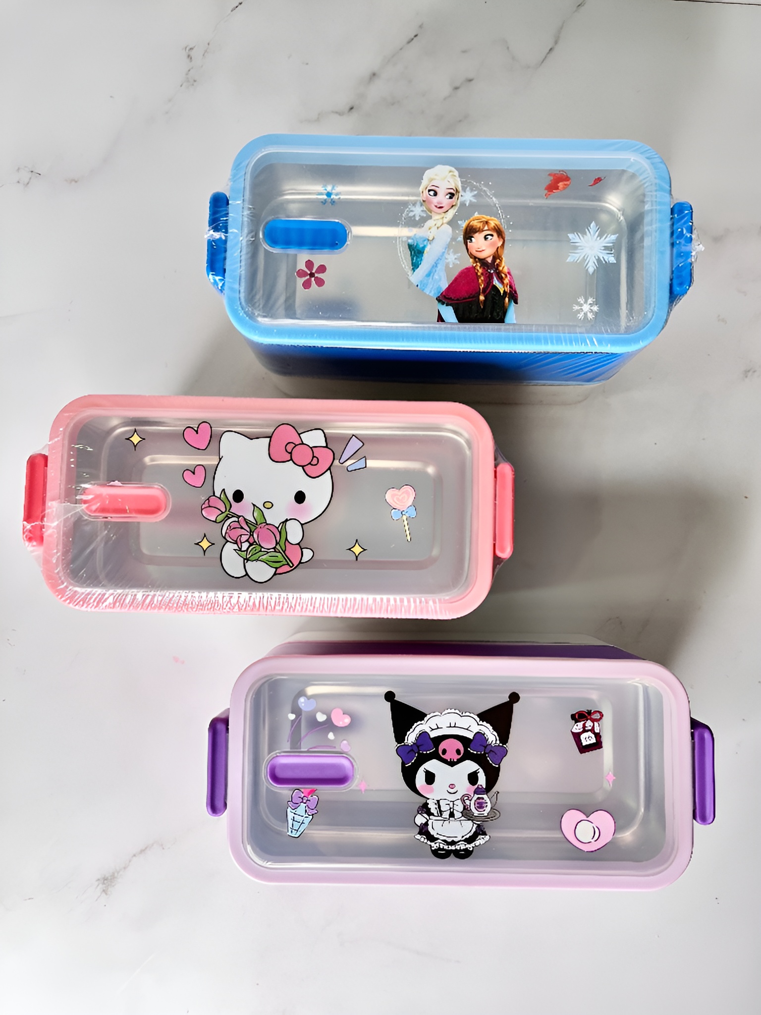 ظرف غذا استیل ضد زنگ کودک با بدنه سبک پلاستیکی