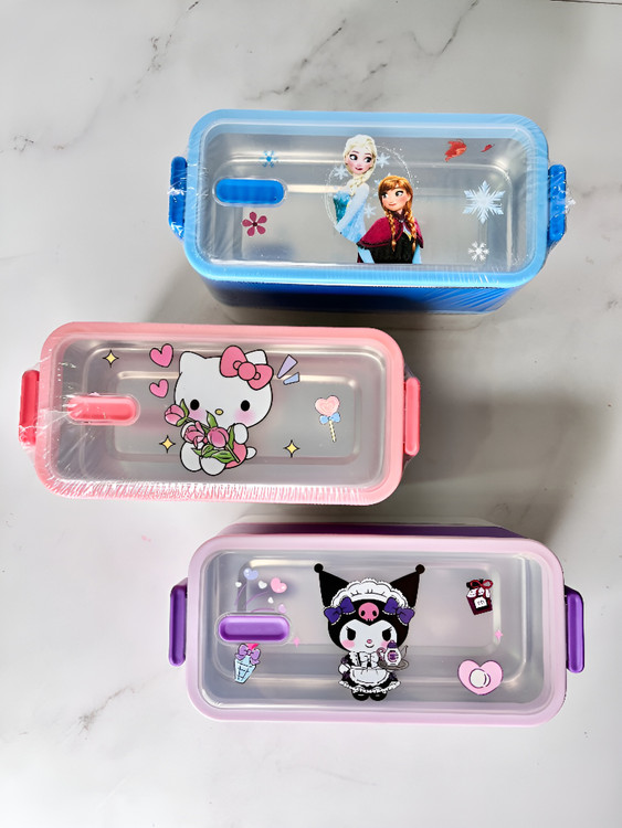 ظرف غذا استیل ضد زنگ کودک با بدنه سبک پلاستیکی