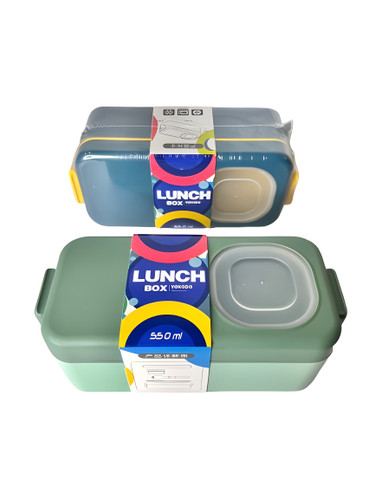 ظرف غذا دو طبقه با بدنه پلاستیکی مقاوم و طراحی شیک