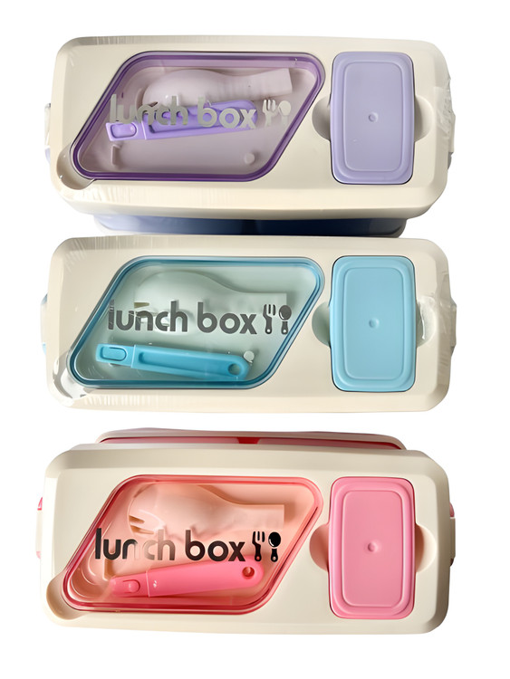 لانچ باکس پلاستیکی دو طبقه مناسب مدرسه و محل کار