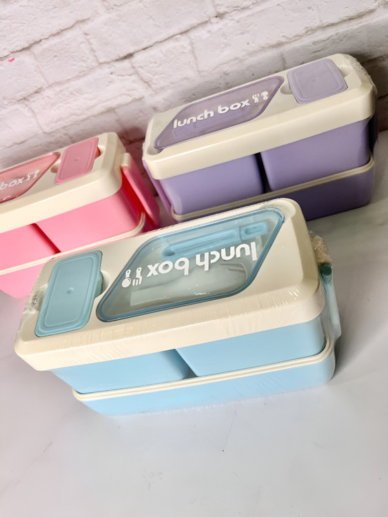 لانچ باکس پلاستیکی سبک دو طبقه برای استفاده روزانه
