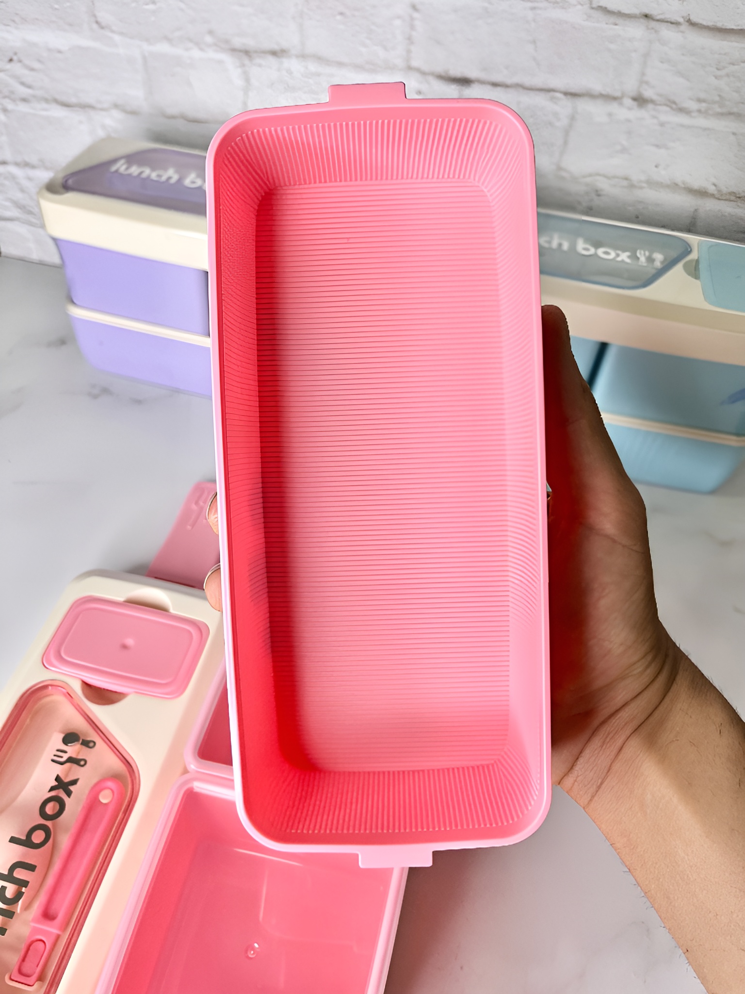 ظرف غذا دو طبقه جنس پلاستیکی و سبک