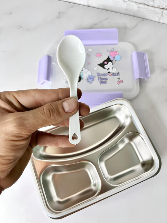 لانچ باکس کودک Kuromi با طراحی کارتونی و محفظههای جداگانه