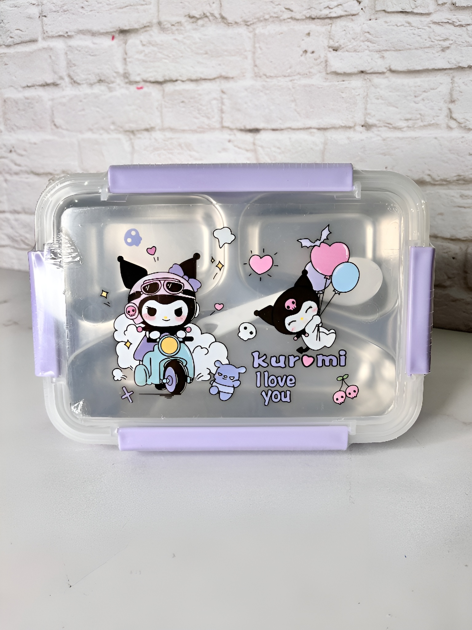 ظرف ناهار Kuromi با بخشهای مجزا برای غذا و میانوعده