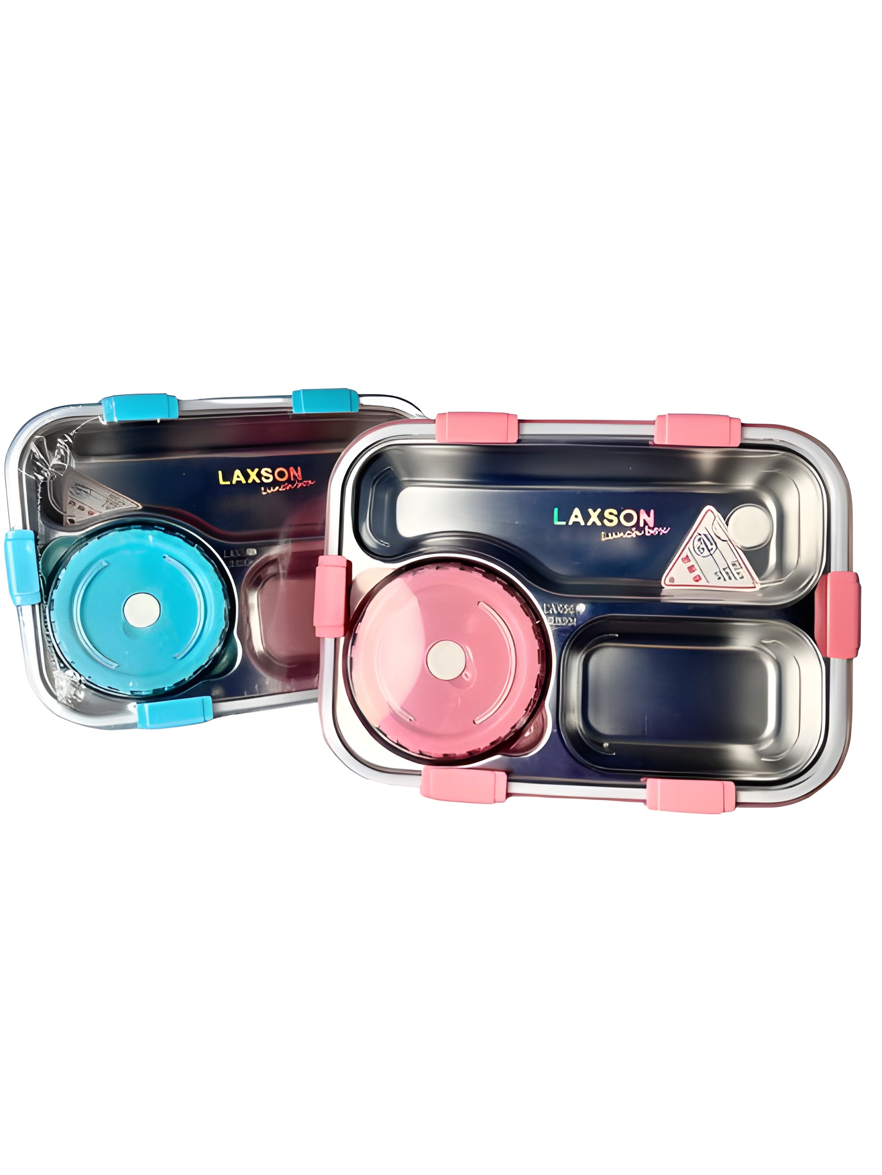 ظرف غذا استیل LAXSON سه‌قسمتی یک‌طبقه با ظرف جداگانه