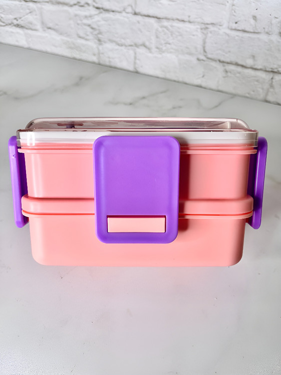 لانچ باکس یکطبقه با محفظه مخصوص نگهداری سس