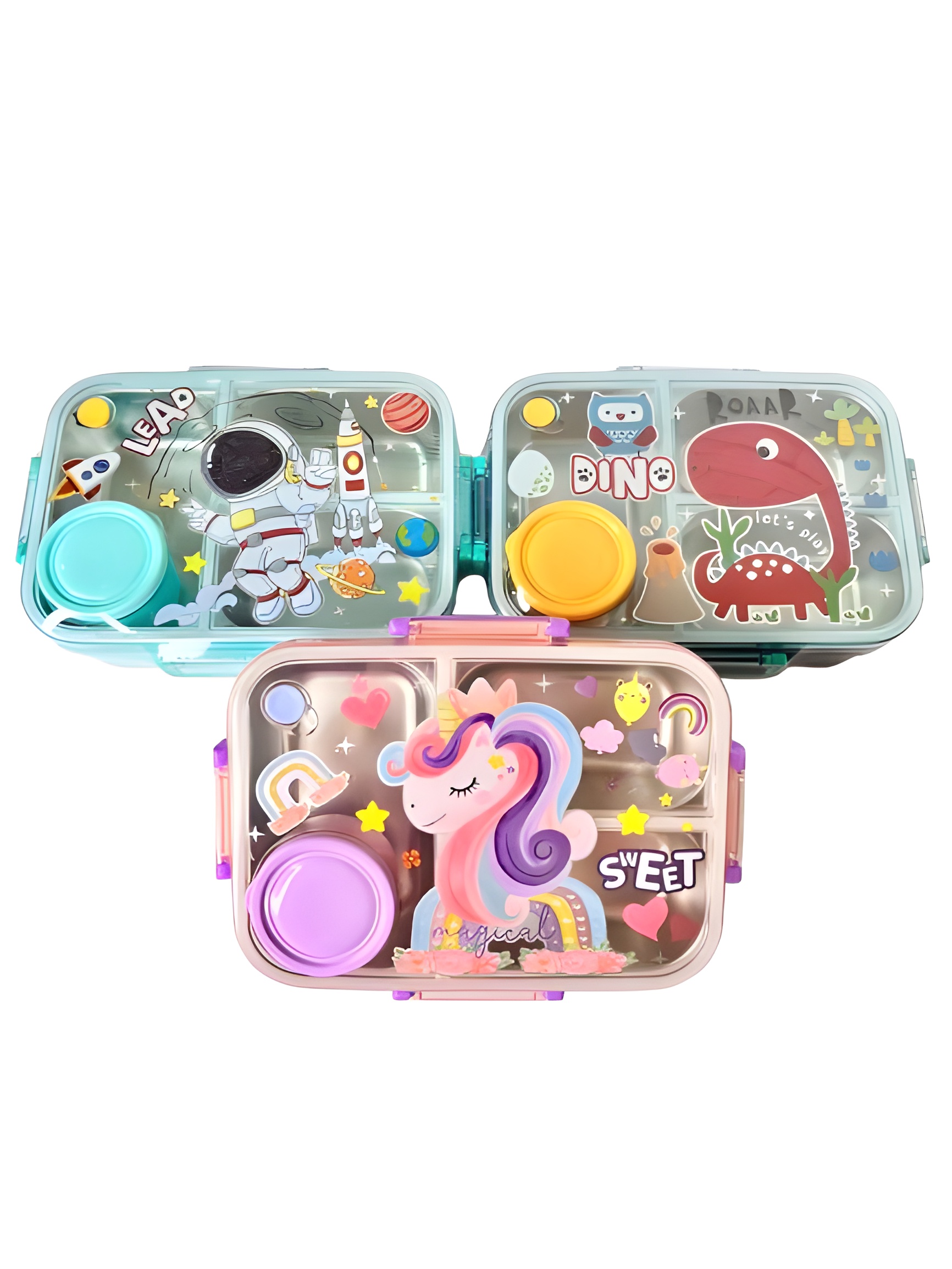 ظرف غذا یکطبقه با محفظه استیل و ظرف جداگانه برای سس