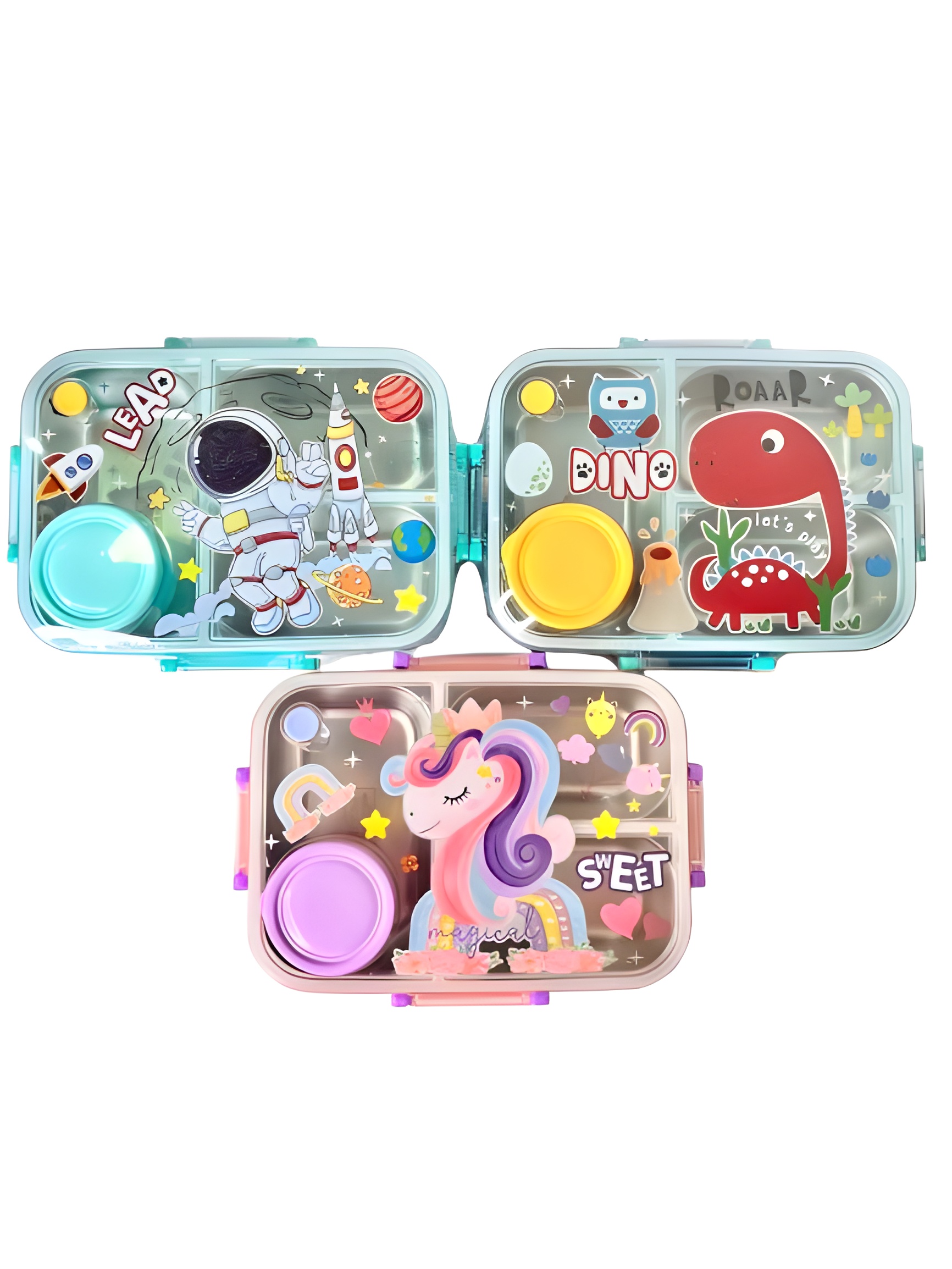 لانچ باکس استیل یک‌طبقه با جای مخصوص سس