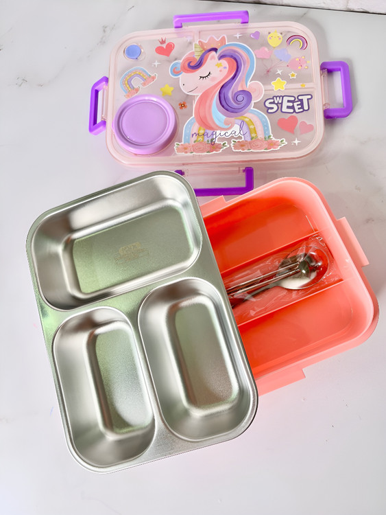 ظرف ناهار استیلدار با طراحی کاربردی برای مدرسه و محل کار