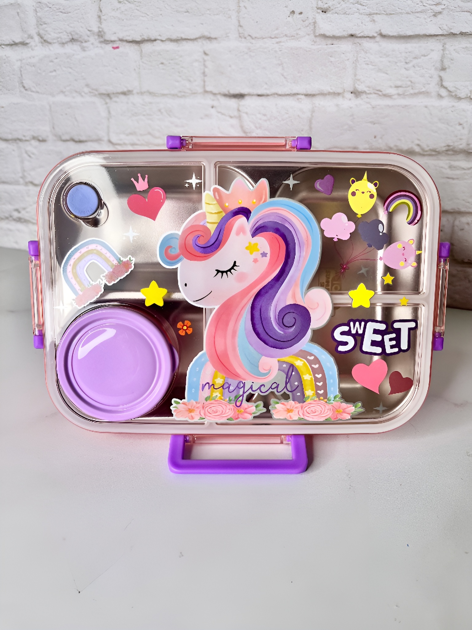 لانچ باکس استیل سبک با ظرف جداگانه برای سس