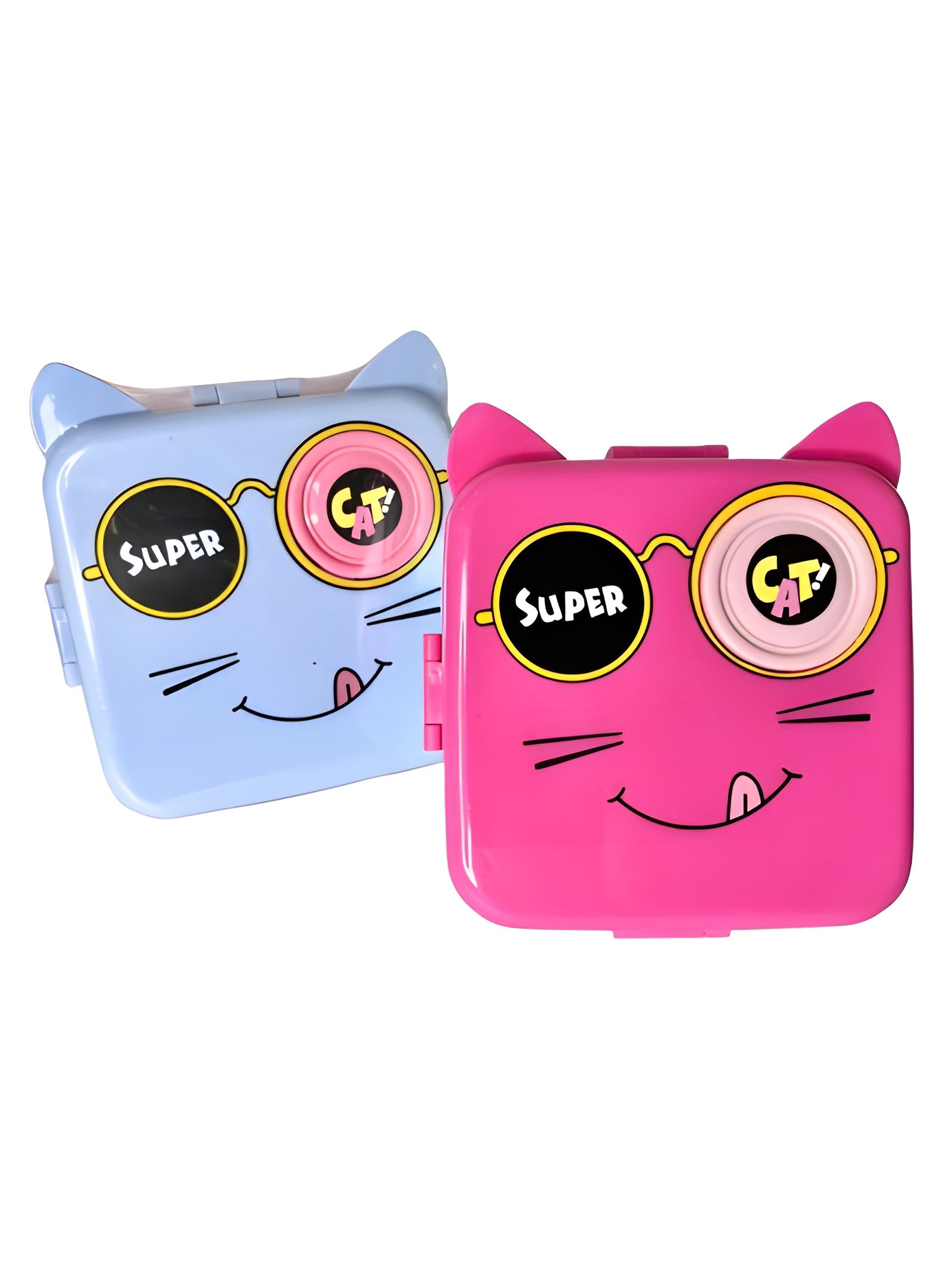 ظرف غذا دوطبقه طرح گربه مدل Super Cat با ظرف جدا برای سس