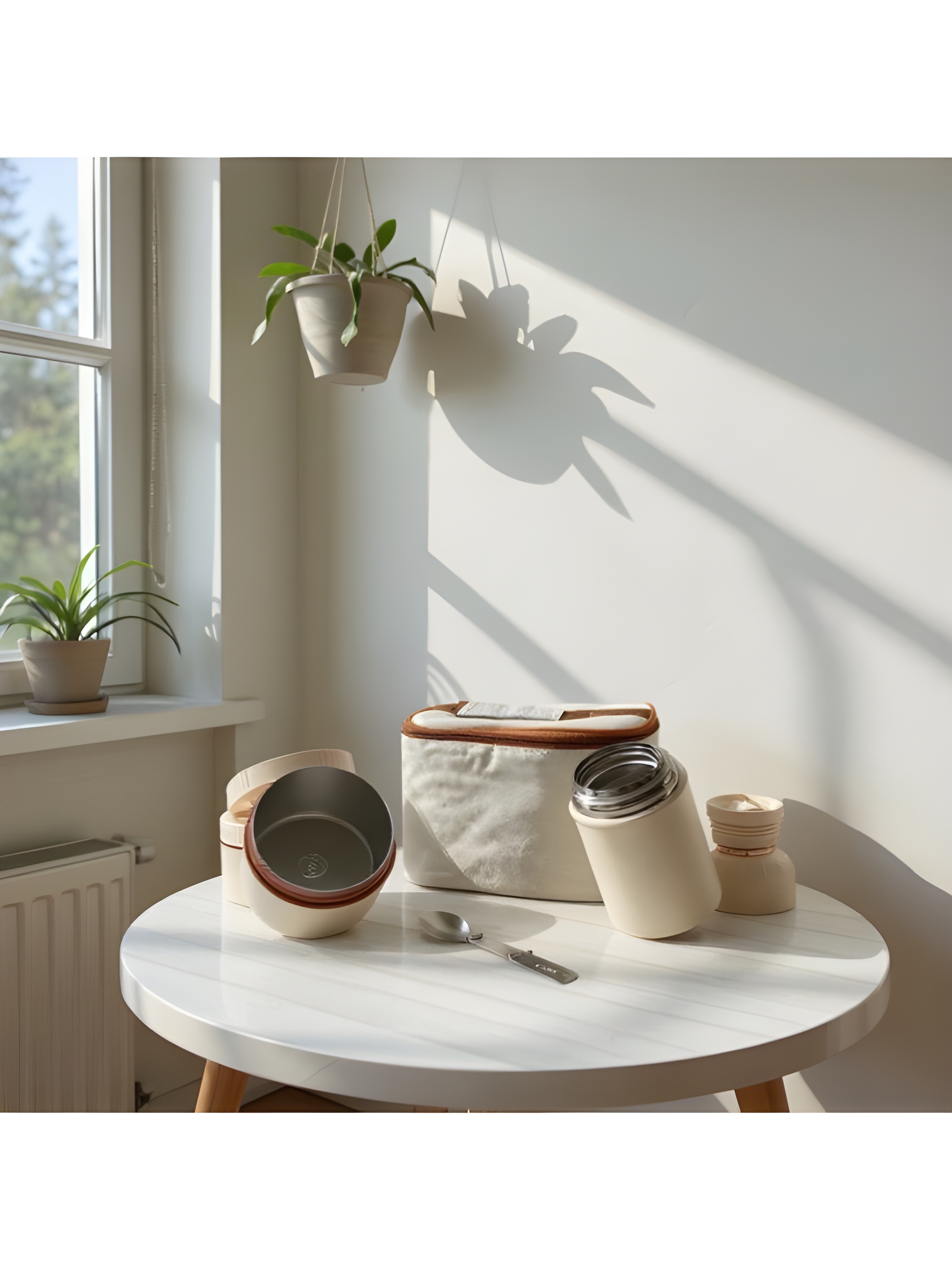 لانچ باکس و فلاسک غذا با کیف ساک دار برای مدرسه و محل کار