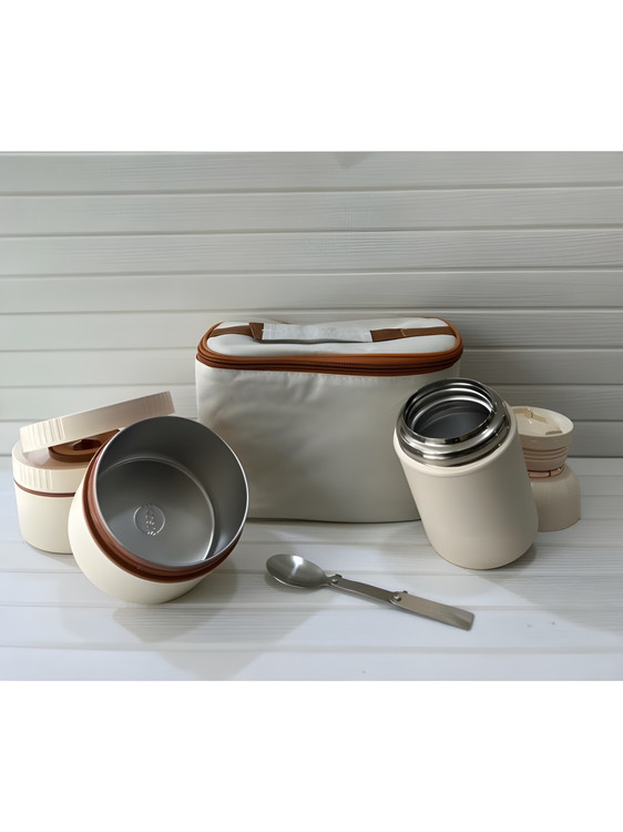 ست ظرف غذا و فلاسک با طراحی کاربردی و قابل حمل