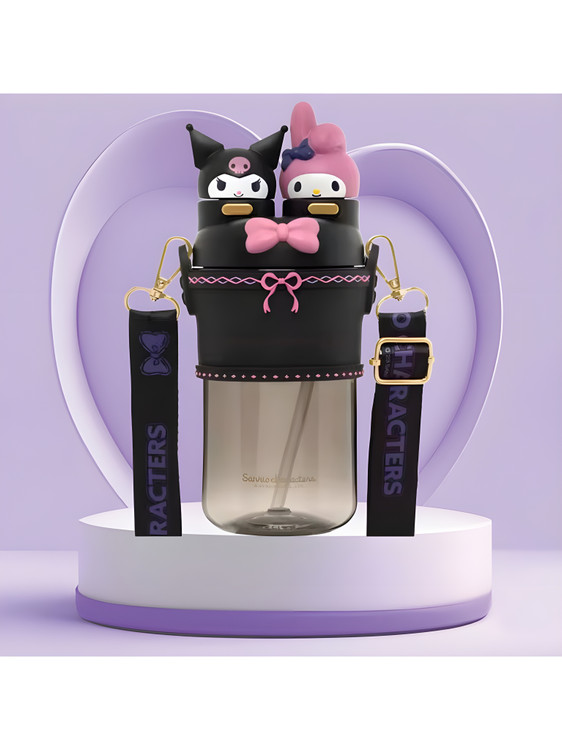 قمقمه کودک دو حالته کارتونی با نی سیلیکونی و درب ایمن