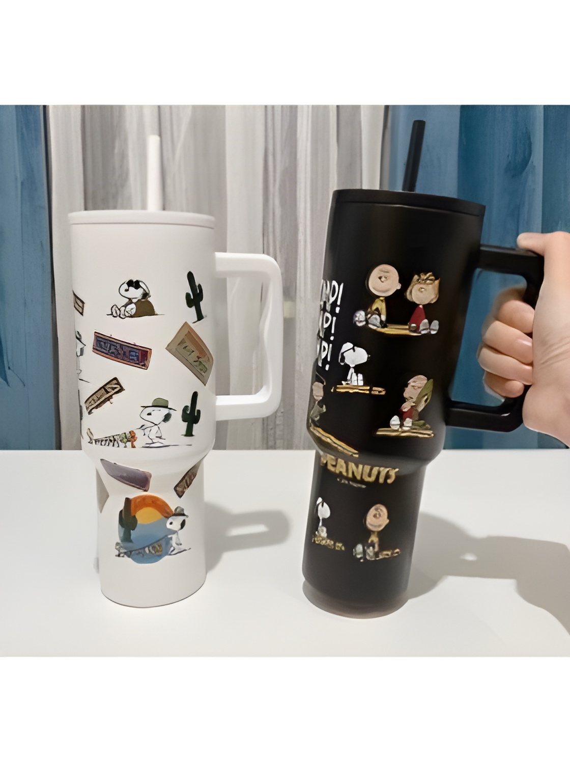 لیوان استیل طرح اسنوپی قابل‌حمل