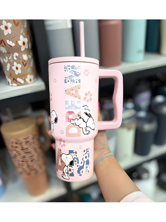 لیوان استیل دوجداره اسنوپی با درب قفلدار