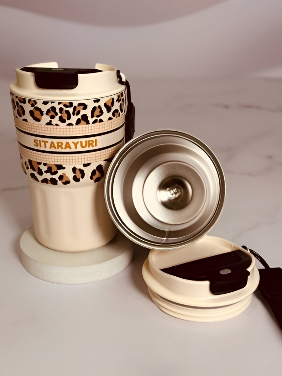 لیوان سفری کوچک طرح پلنگی با عایق حرارتی