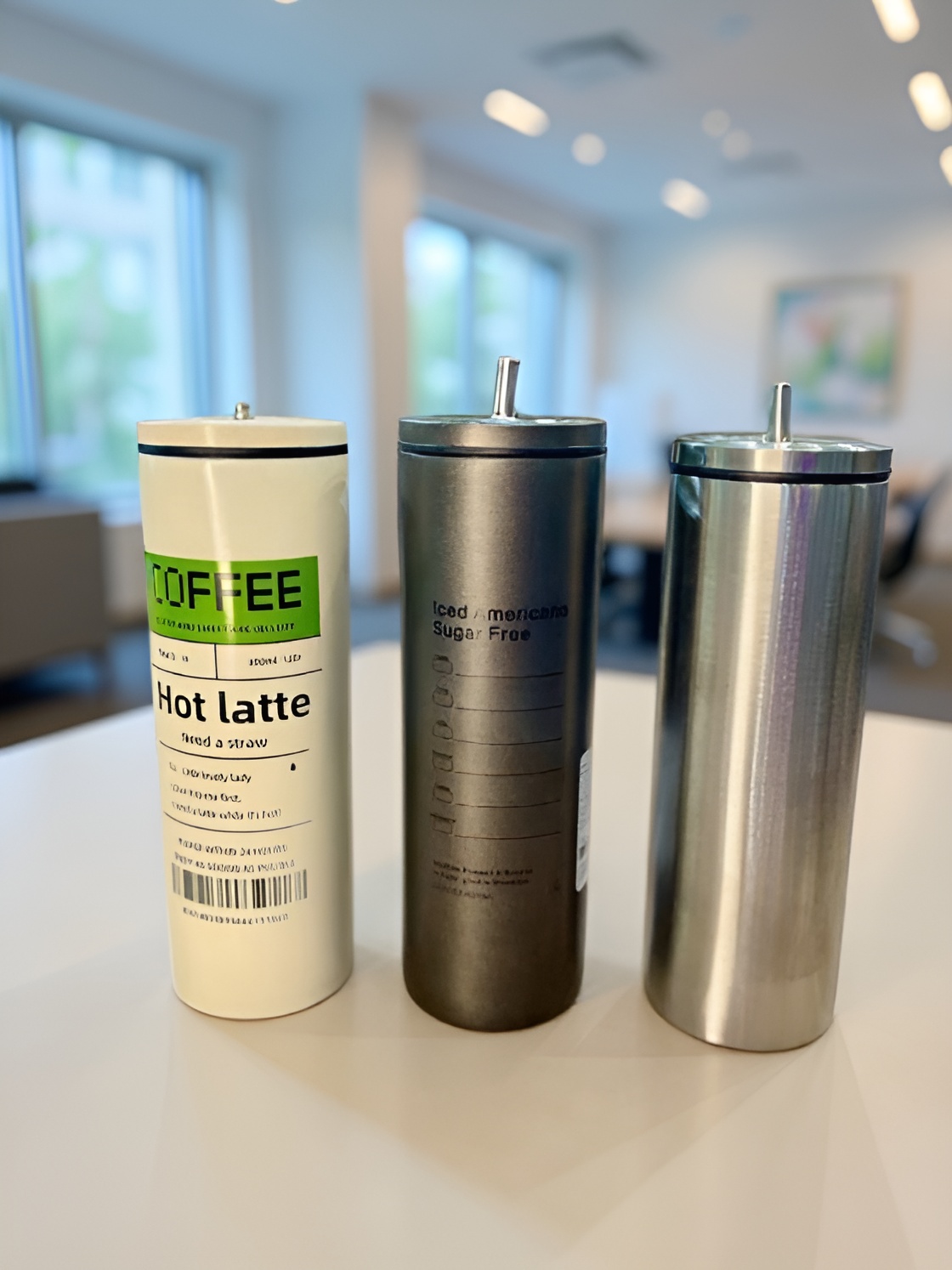 عکس لیوان امریکانو بزرگ با نی ثابت