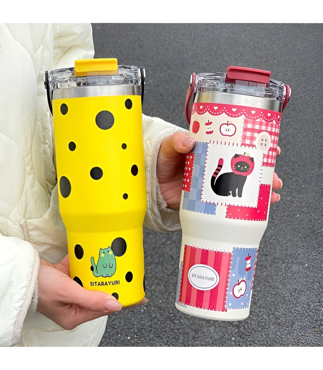 تراول ماگ سطلی سیتارا 900cc با طرح گربه شیک