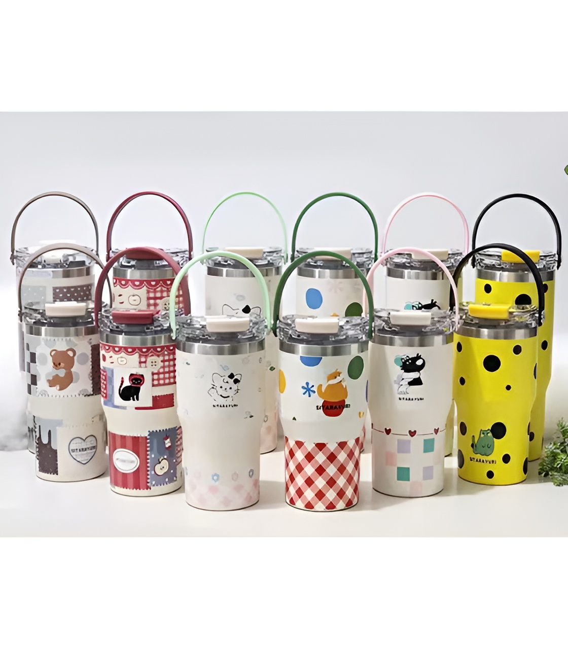 تراول ماگ سطلی طرح گربه مناسب سفر و محل کار