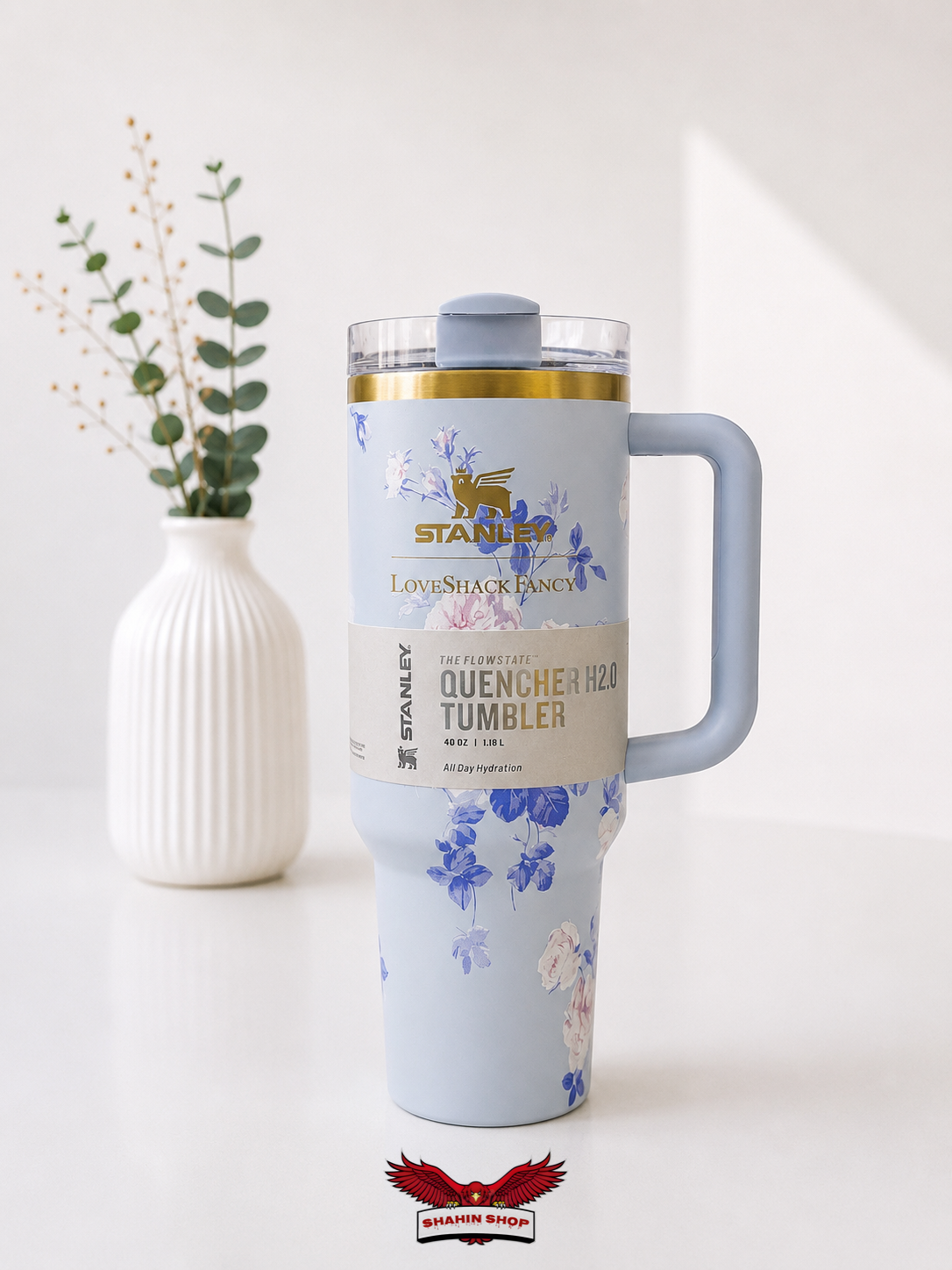 تراول ماگ استنلی Quencher آبی جعبه کادویی